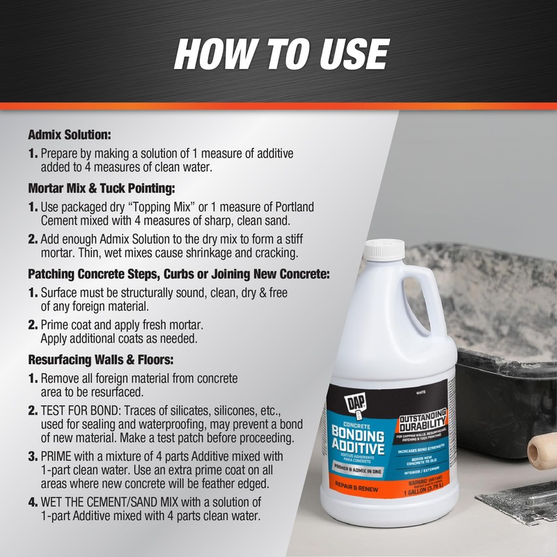 DAP Concrete Bonding Additive, White, 1 Gal (7079802132)