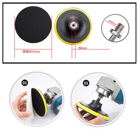 Polishing Disc Magic Pad Sanding Pad Φ3.0 inch (75 mm) Hook and Loop Backing Pad [1/2/5 pieces] Pneumatic Grinder Backing Pad M10 Female Thread Sandpaper Disc Magic Pad (2-PCS)