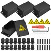 Junction Box, Pack of 4 Junction Boxes, Black, IP65 Outdoor