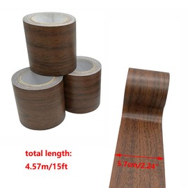 2.24 Inch x 15Ft Woodgrain Patterned Duct Tape, Multi-Purpose Self Adhensive Waterproof Repair Tape for Furniture Door Floor Table and Chair (Chocolate Color)