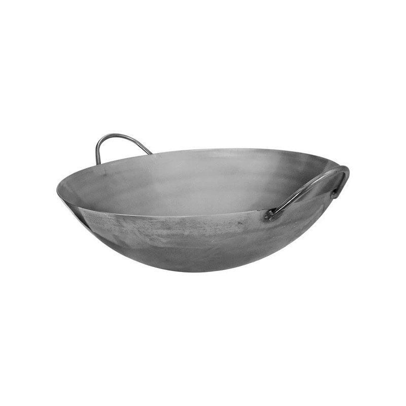 Carbon Steel Chinese Cantonese Style Wok Pan Frying Pan,16 inch,Two