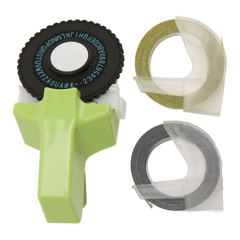 Embossing Label Maker Green Easy Operation Ergonomic Design Portable Label