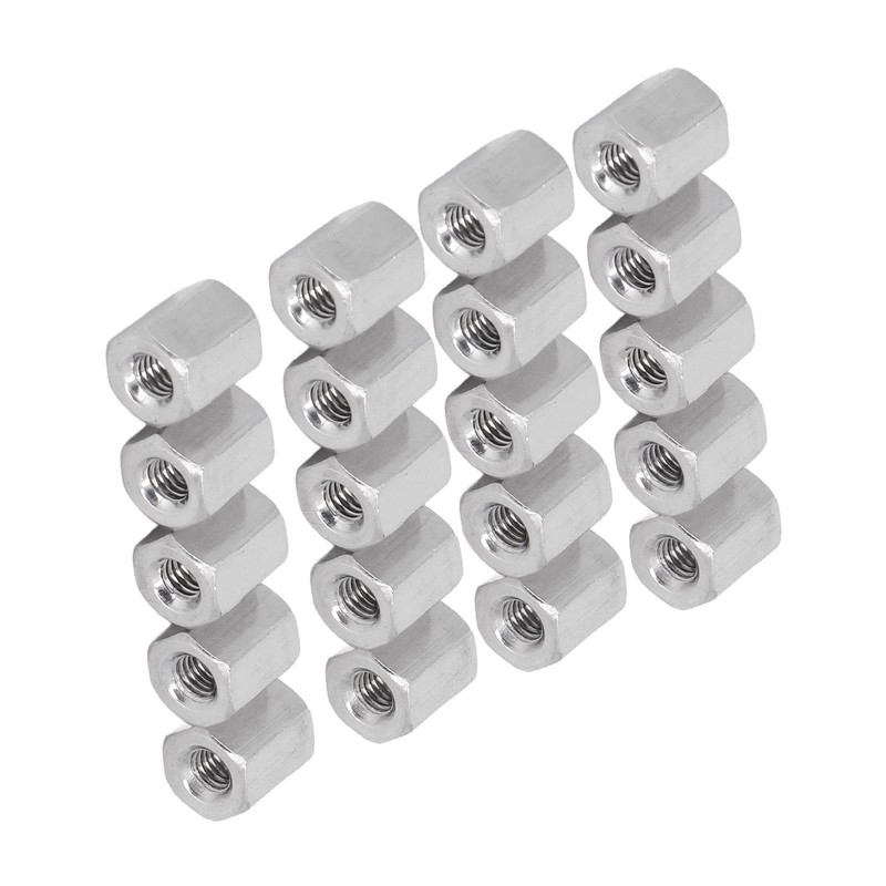 Pack of 20 Long Nuts M4 x 0.7 x 8