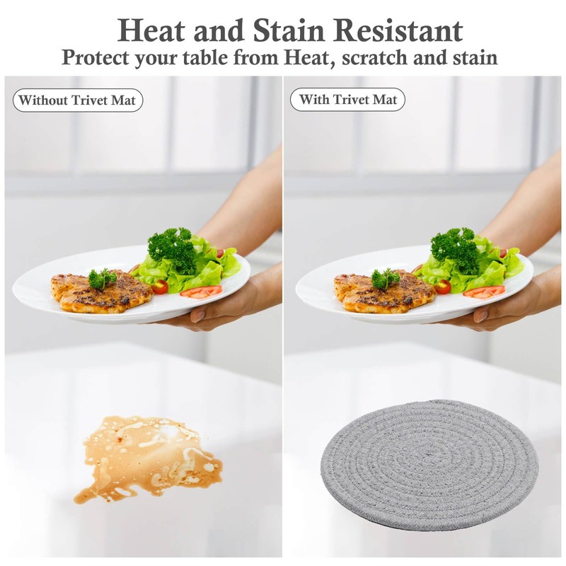 Billbotk 7" Trivets for Dishes, Pots and Pans, 4 Heat
