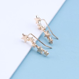 Yheakne Boho Earrings Star Ear Climber Earrings Gold Tiny Star Stud Earrings Cluster Star Crawler Earrings Vintage Star Earrings Jewelry for Women and Girls (Gold)