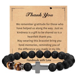 CHICING Thank You Gifts for Men Women Natural Stone Retirement Bracelet Appreciation Gifts for Women Grateful Gifts for Female Teacher Coworkers Boss Volunteer Nurse Doctor Manager Director
