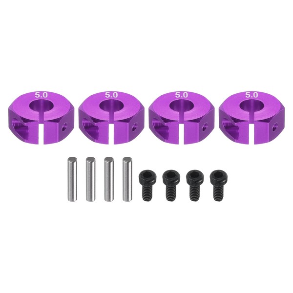 sourcing map Aluminum 12mm Wheel Hex Hubs Drive Adapters Purple