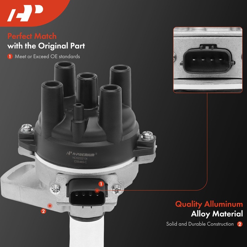 A-Premium Ignition Distributor with Cap and Rotor Compatible with Mazda