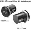 QIANRENON USB 2.0 Thread Mounting 90° Angle Adapter USB 2.0