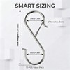 LUCTHY 10 Pcs S Hooks with Safety Buckle, Silver Heavy