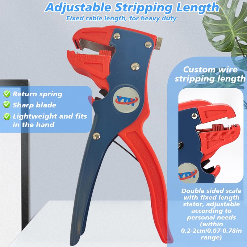 2 in 1 Automatic Wire Stripper & Cutter, Self-Adjusting Insulation