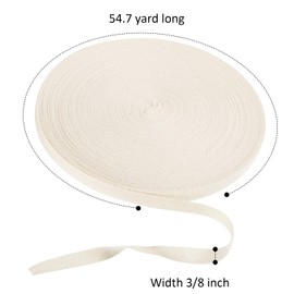 54.7 Yard Herringbone Tape Ribbon Twill Tape Ribbon Natural Webbing Tape Bias Binding Tape for DIY Crafts Sewing Knit, Beige (3/8 Inch Wide)