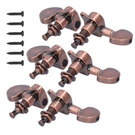 Acoustic Guitar Closed String Tuning Pegs 3L 3R Tuning Key Machine Heads for Acoustic Guitar (Copper) Musical Instrument Accessories