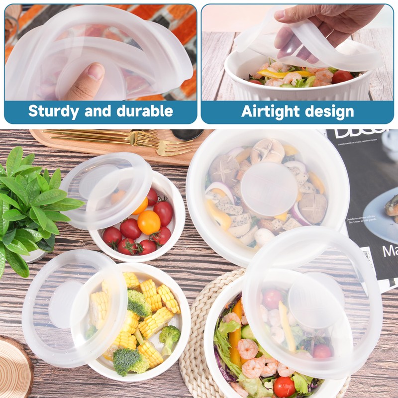 Purekra Silicone Lids for CorningWare 16-Ounce Round Dish, 2 Pack