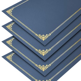 SUNEE Certificate Holders(Navy Blue, 50 Packs), Diploma Covers Gold Foil Border, for Letter Size 8.5x11 Certificates, Cardstock, Document Papers