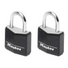 Master Lock 9130EURTBLK Pack of 2 Key Padlocks in Aluminium