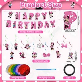 mn Birthday Decoration, 14PCS Bunting Garland and Hanging Decoration, Happy Birthday Banner Decorations, Theme Birthday Banner Party Decoration for Kids Birthday Party