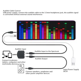 LED Music Spectrum Display Spectrum Display Analyzer, Music Spectrum Display Vu Meter RGB LED USB Powered, Wireless, Multimode Music Rhythm Analyzer