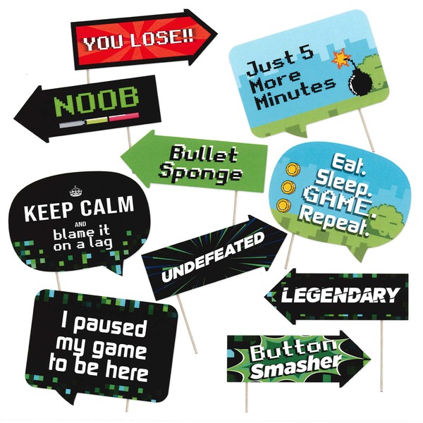 Funny Video Game Photo Booth Props - Pixel Video Game