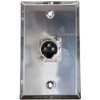 DIYTECH XLR Wall Plate, 3-Pin, Stainless Steel (Single Port XLR