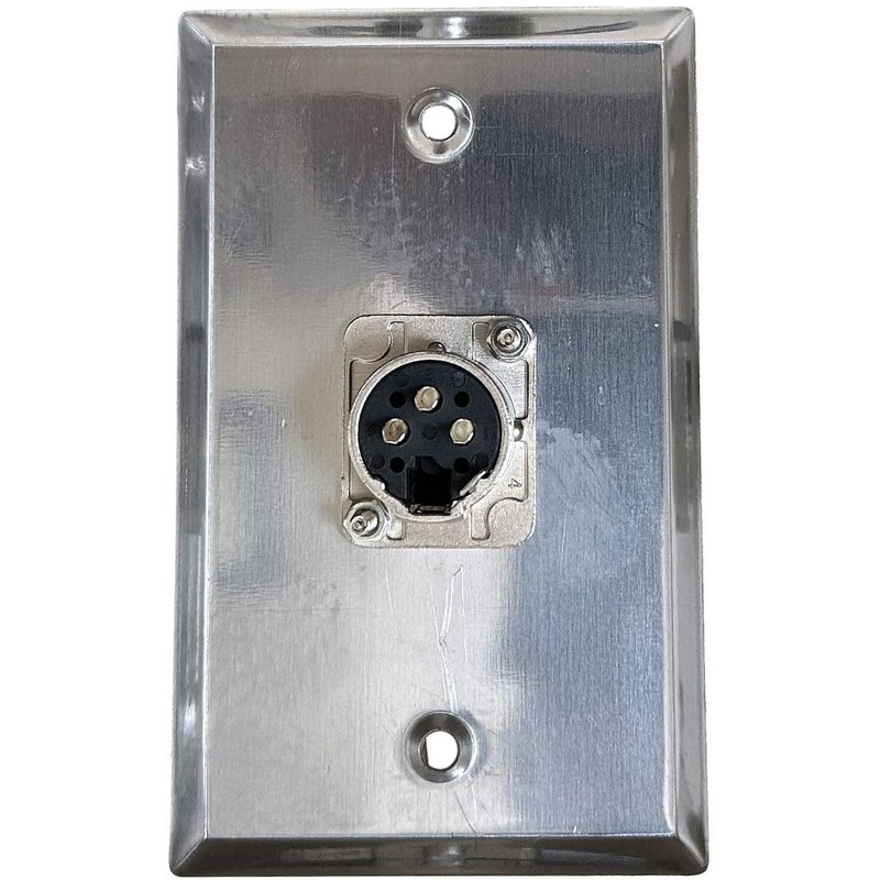 DIYTECH XLR Wall Plate, 3-Pin, Stainless Steel (Single Port XLR