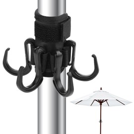 Umbrella Hook for Beach, Beach Umbrella Hook with 4 Hooks for Securing Towels and Bags, Beach Umbrella Portable Accessory for Holiday Makers,Detachable Hook for Beach Umbrella, for Beach,Camping Trips