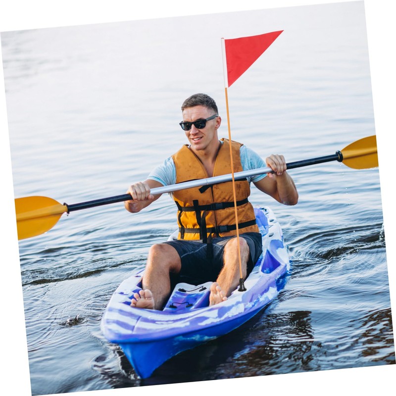 KICHOUSE Kayak Accessory Folding Flag Pole Safety Flag Bright Conspicuous