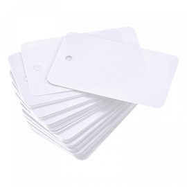 sourcing map Blank Waterproof Eyelet Hole Plastic Shipping Tags, for Product Identification Tags, Valve Marking, Outdoor Tagging,1.2 x 2 Inch White Pack of 100