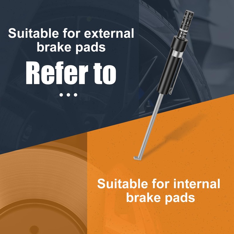 Car Brake Pad Thickness Gauge, Brake Pad Measuring Tool, Brake