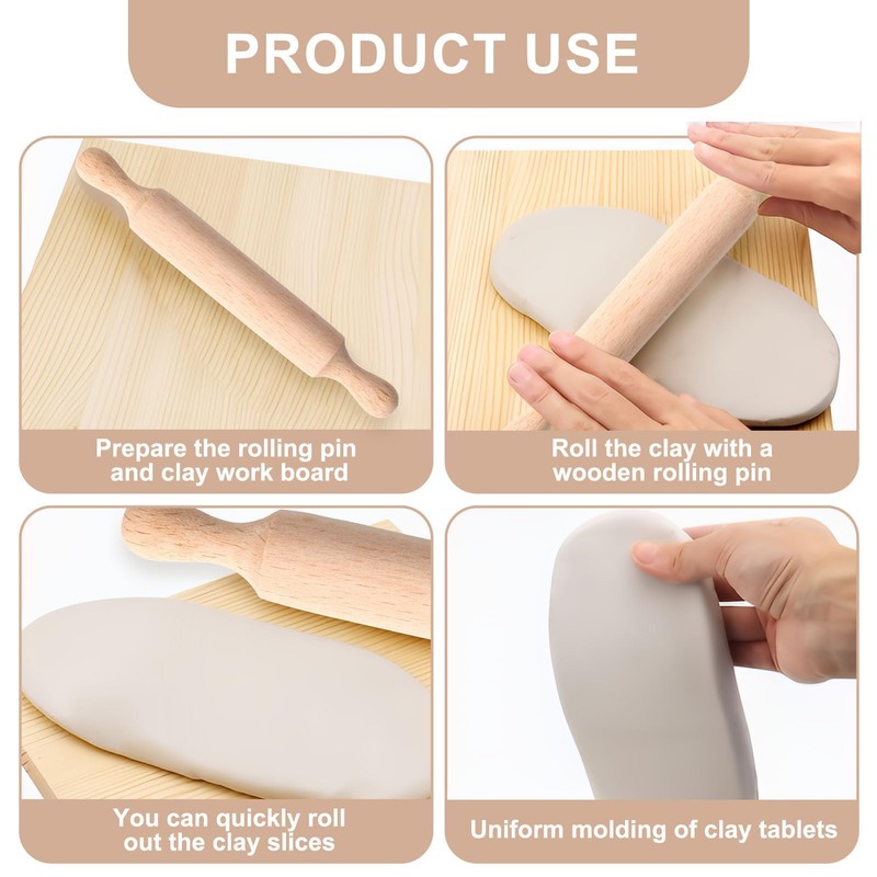 Mini Rolling Pin 6 Pack Kids Small Wooden Rolling Pins