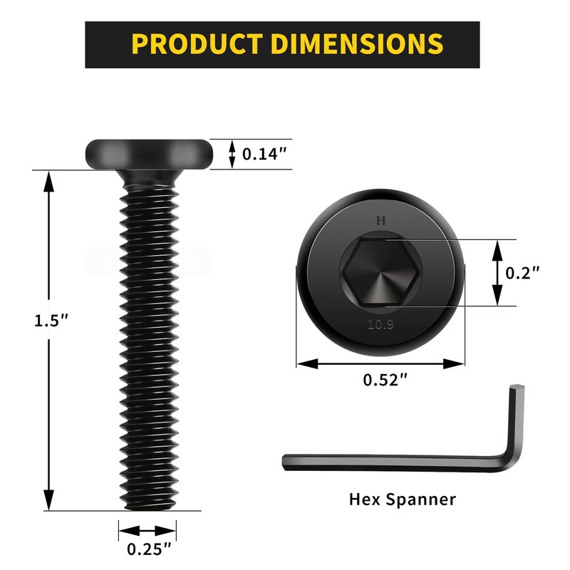 1/4-20 x 1-1/2"(25 Pack) Flat Head Hex Socket Cap Screws