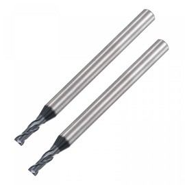 sourcing map Square Nose End Mill, 2.5mm Tip Dia Solid Carbide AlTiN Coated CNC Router Bits 2 Flute Spiral Milling Cutter HRC45 with 4mm Shank 50mm (2-inch) Length, 2pcs