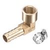 uxcell Brass Hose Barb Fitting Elbow 10mm x G1/4 Female
