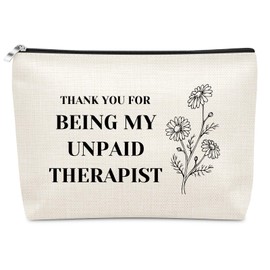 Therapist Appreciation Gifts Makeup Bag Thank You Gifts for Psychologist Friendship Gifts for Coworkers Cosmetic Bag Unpaid Therapist Gifts for Sister Bestie Christmas Birthday Present Travel Pouch