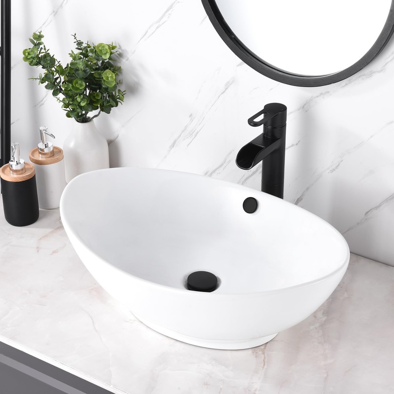 Luxier CS-004 Oval 23 in. Bathroom Ceramic Vessel Sink Art