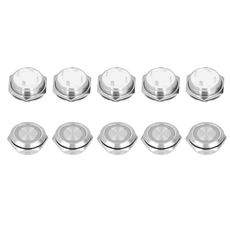 5Pcs Momentary Push Button Switch Metal Auto Reset Ultra Thin