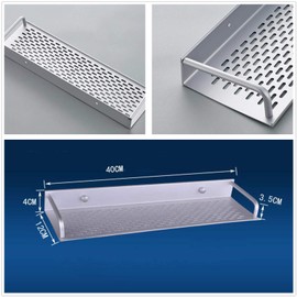 dophee 40cm Shower Caddy, Rectangle Aluminum Bathroom Shower Organizers Bath Kitchen Spice Rack Holder Wall Mounted Rack Shelves Space Storage Organizer Accessories for Bathroom Restroom