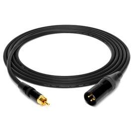 enoaudio Mogami 2534 Quad Professional Studio Cable | Neutrik Gold RCA - XLR Male | HiFi, Black, 1.5 m