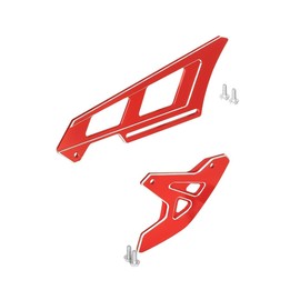 3D CNC Rear Brake Disc Guard and Rear Chain Guard Compatible with XR650L DRZ400SM/E/S KLR650 R650S/SE CRF250L/Rally CRF300L/Rally Dirt Bike Accessories Chain Guide (Red)