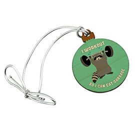 GRAPHICS & MORE I Workout So I Can Eat Garbage Raccoon Trash Panda Funny Mini Small Tiny Wood Christmas Tree Holiday Ornament
