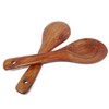 Honbay 2PCS Wooden Rice Paddle Wood Spoons Nonstick Heat Resistance