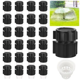 Geelin 24 Pcs 1/2 Inch Shrub Sprinkler Head with Flow Control, 360 Degree Irrigation Heads Adjustable Full Spray Flood for Flower Beds, Forests and Trees