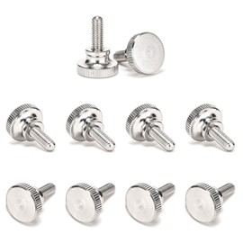 Leliafleury M4*6 Knurled Thumb Screws 10Pcs Stainless Steel Hand Grip Knob Threaded Thumb Screws for Machine Tool