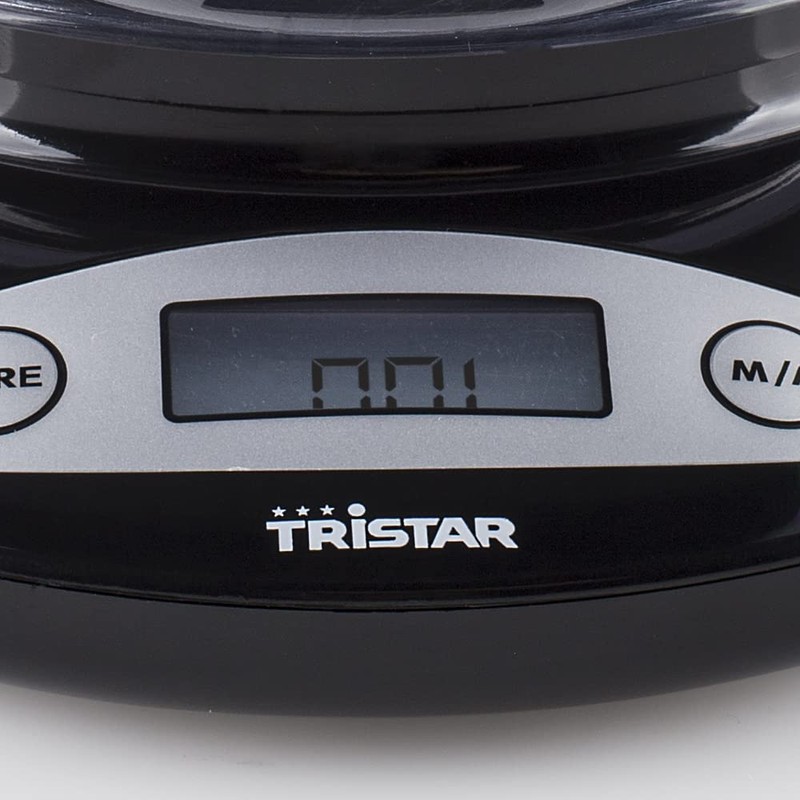 Tristar KW-2430 Küchenwaage Messschüssel 2 kg, Kunststoff, Schwarz