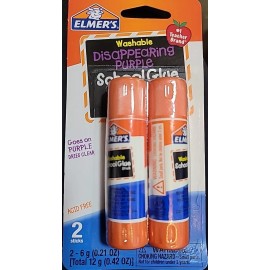Elmer's Washable Elmer's School Glue Sticks 0.21 oz. Purple 2/Pack (E522)