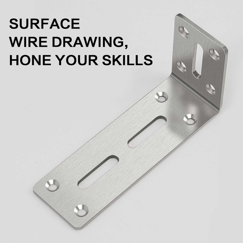 6 Pack Shelf Brackets 12cm, Stainless Steel Floating Shelf Bracket,
