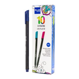Plus Office 10 Fine Tip Felt Tip Pens 0.4mm Ideal for Writing, Painting and Drawing School Pens Fine Tip Coloured Water Based Ink (Midnight Blue)