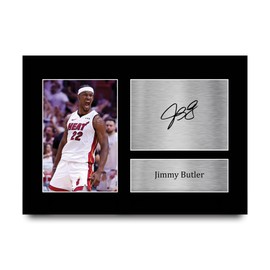 HWC Trading Jimmy Butler Miami Heat Gifts Printed Signed Autograph Picture for Basketball Memorabilia Fans - A4