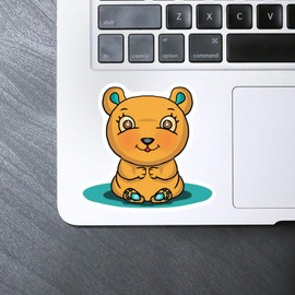 Medium 100mm 'Cute Teddy Bear' Permanent Sticker Decal for Cars/Windows/Bins/Walls etc (DW00133169)