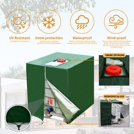 IBC Tank Cover, Tarpaulin for Water Tank 1000 L, IBC Container Cover, Tarpaulin Protective Cover, Protective Cover, Protective Tarpaulin Suitable for IBC Tank, Container, Rainwater Tank